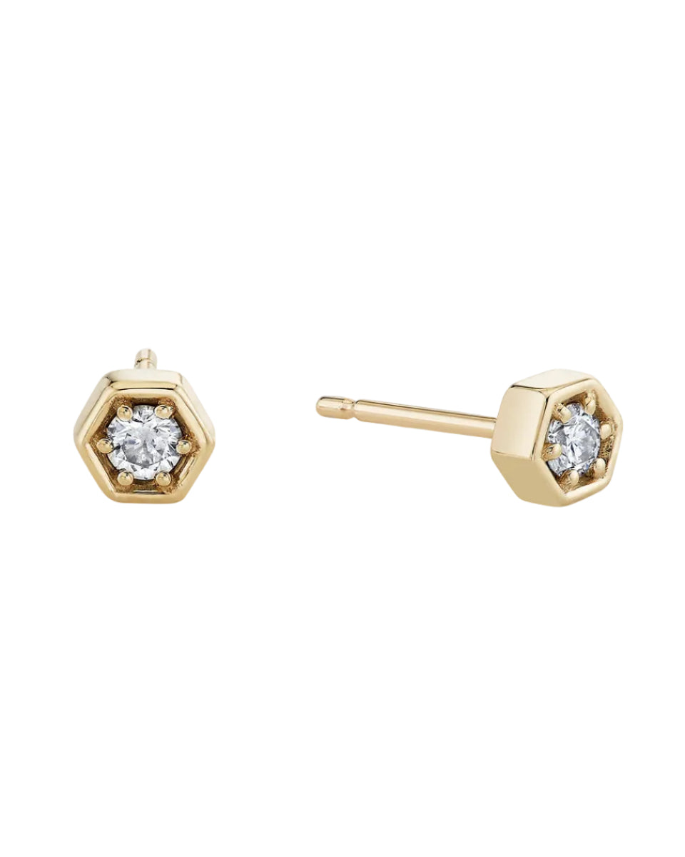 Diamond Hex Studs by Ariel Gordon Jewelry - At Present Jewelry