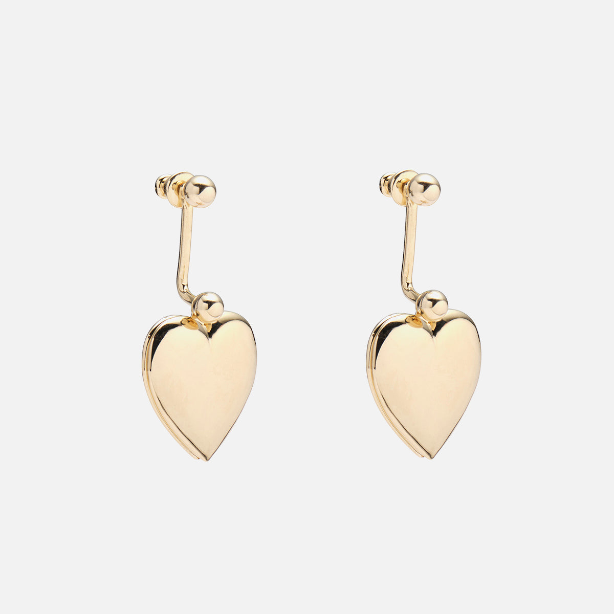 Heart Locket Earrings in Gold