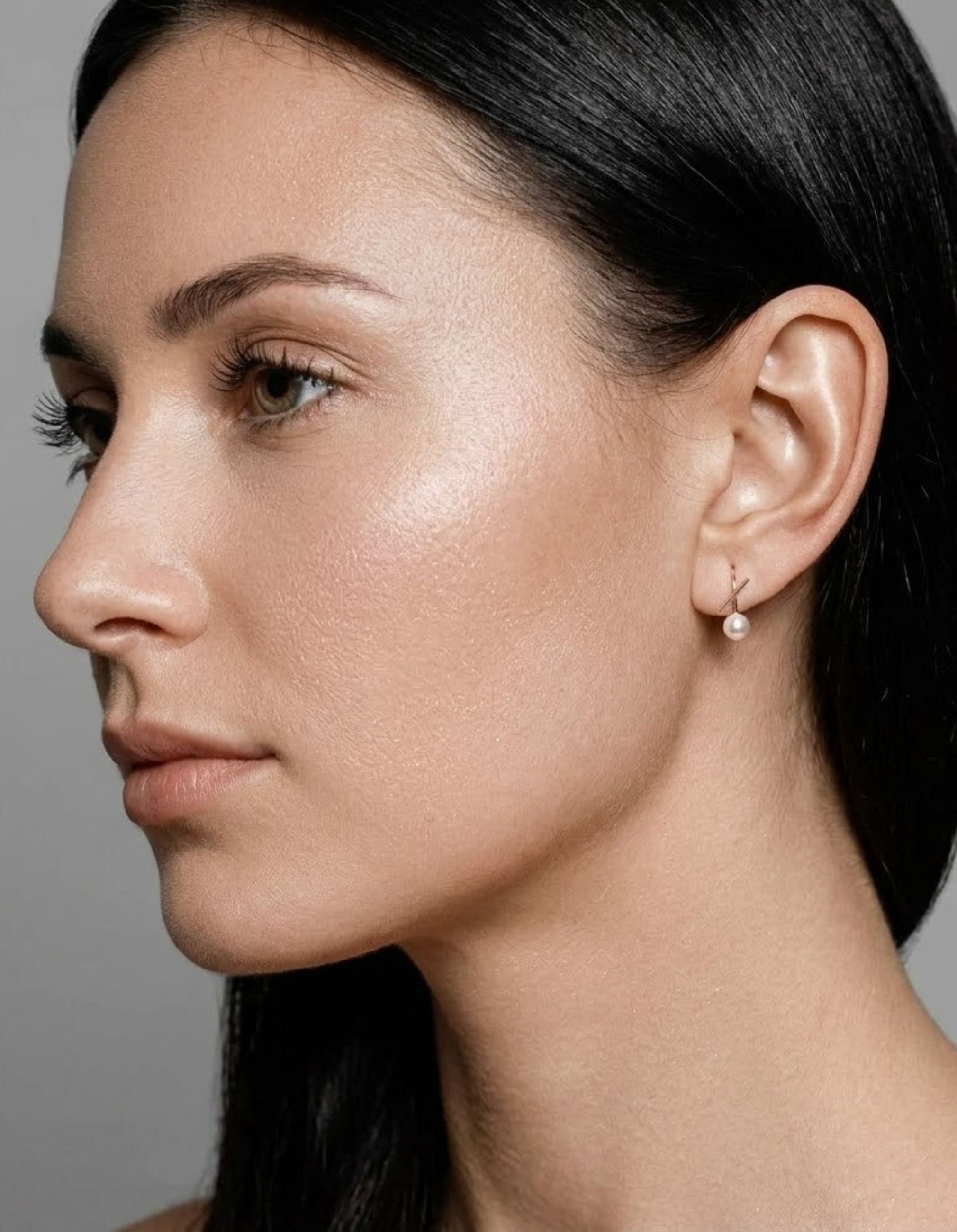 White Pearl Horizon Mini Thread Earring