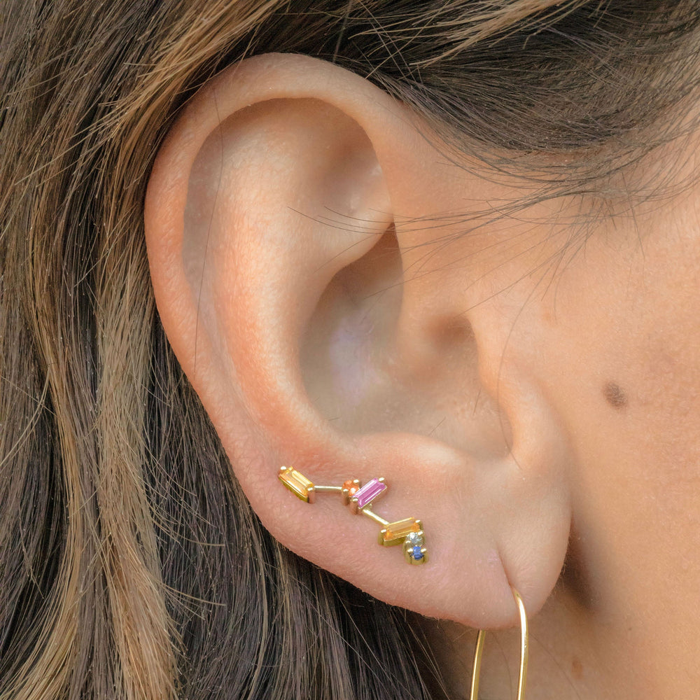Motley Sapphire Climbers by Meredith Young - At Present Jewelry