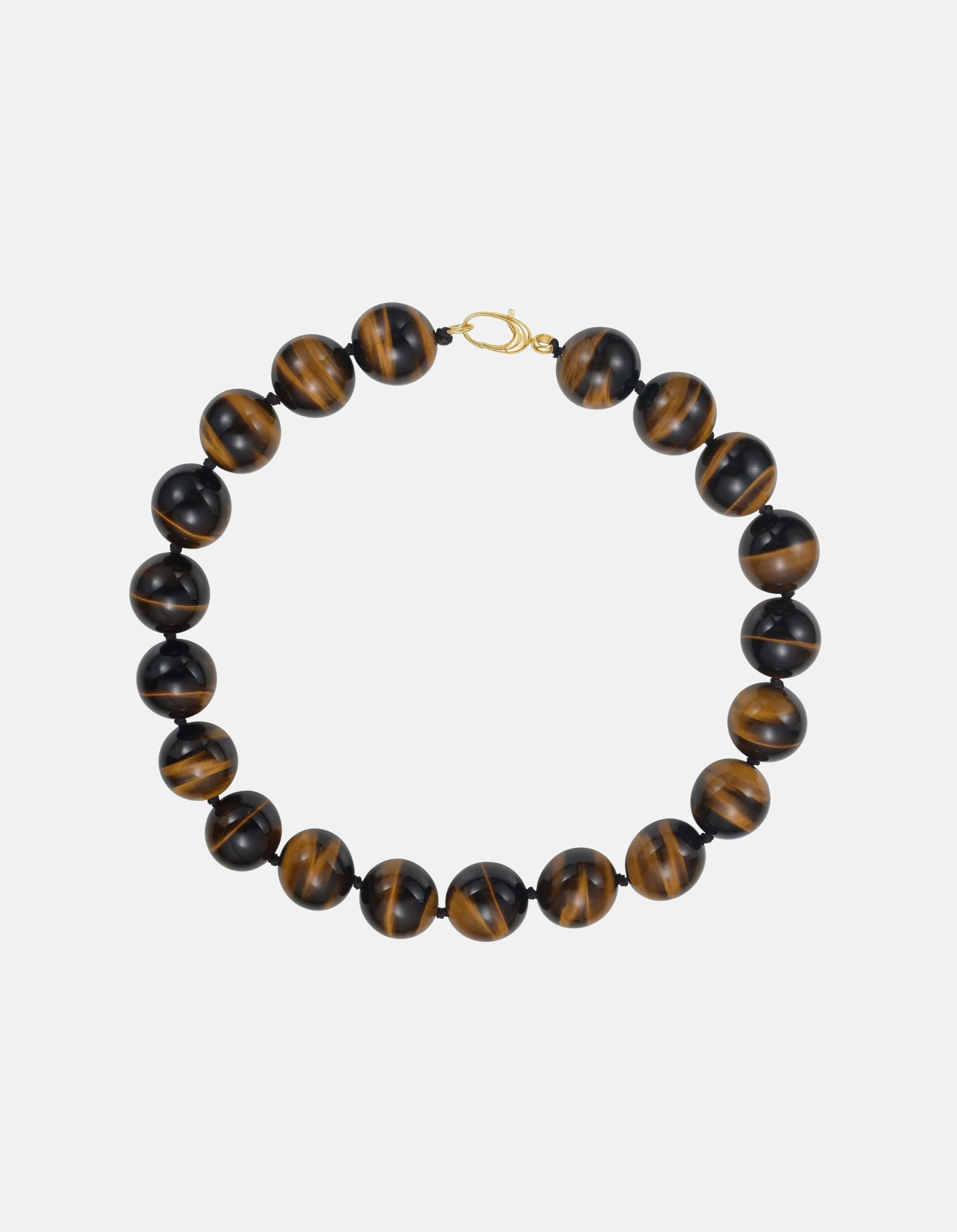 Mega Tiger's Eye Bead Necklace by Lionheart - At Present Jewelry