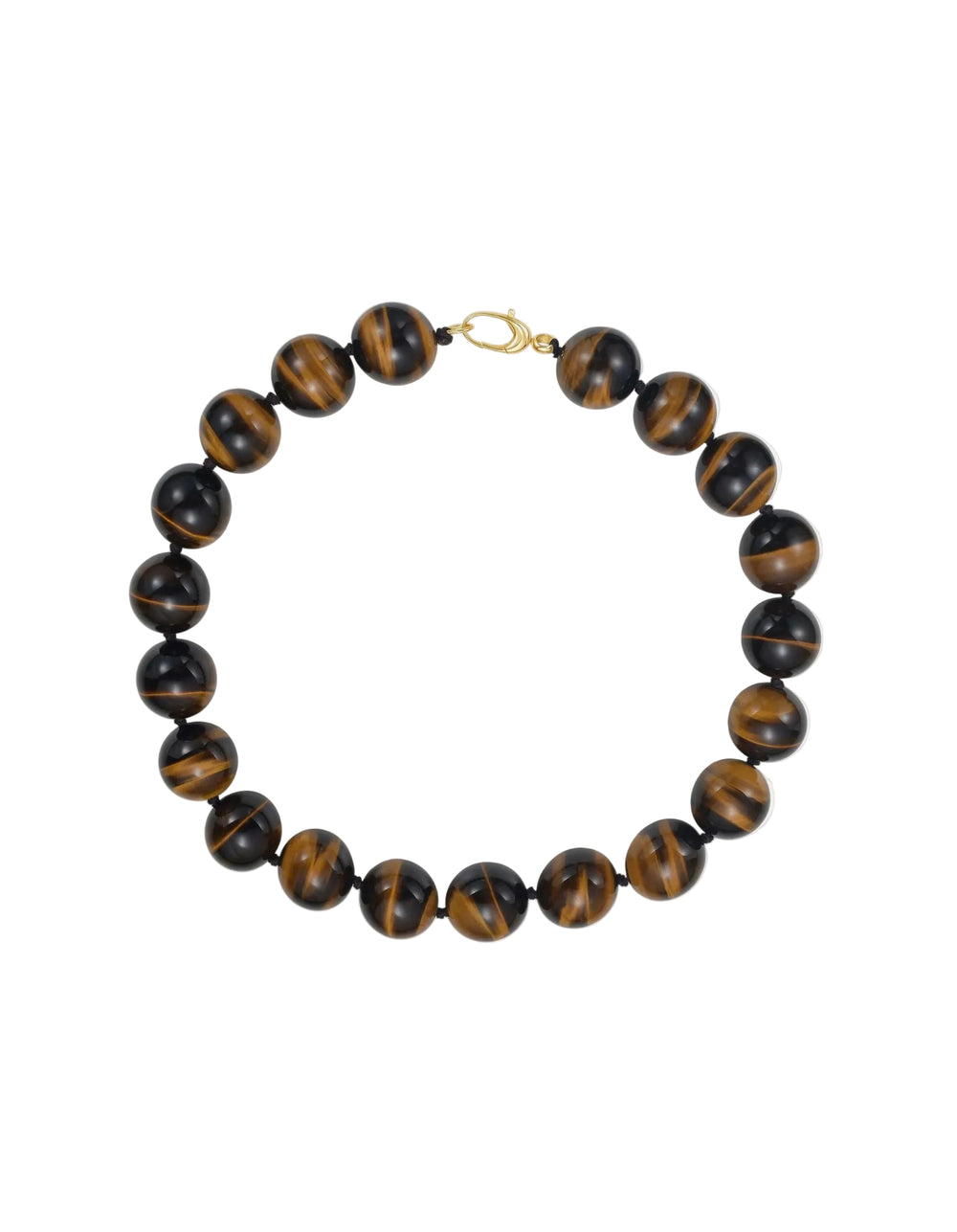 Mega Tiger's Eye Bead Necklace by Lionheart - At Present Jewelry