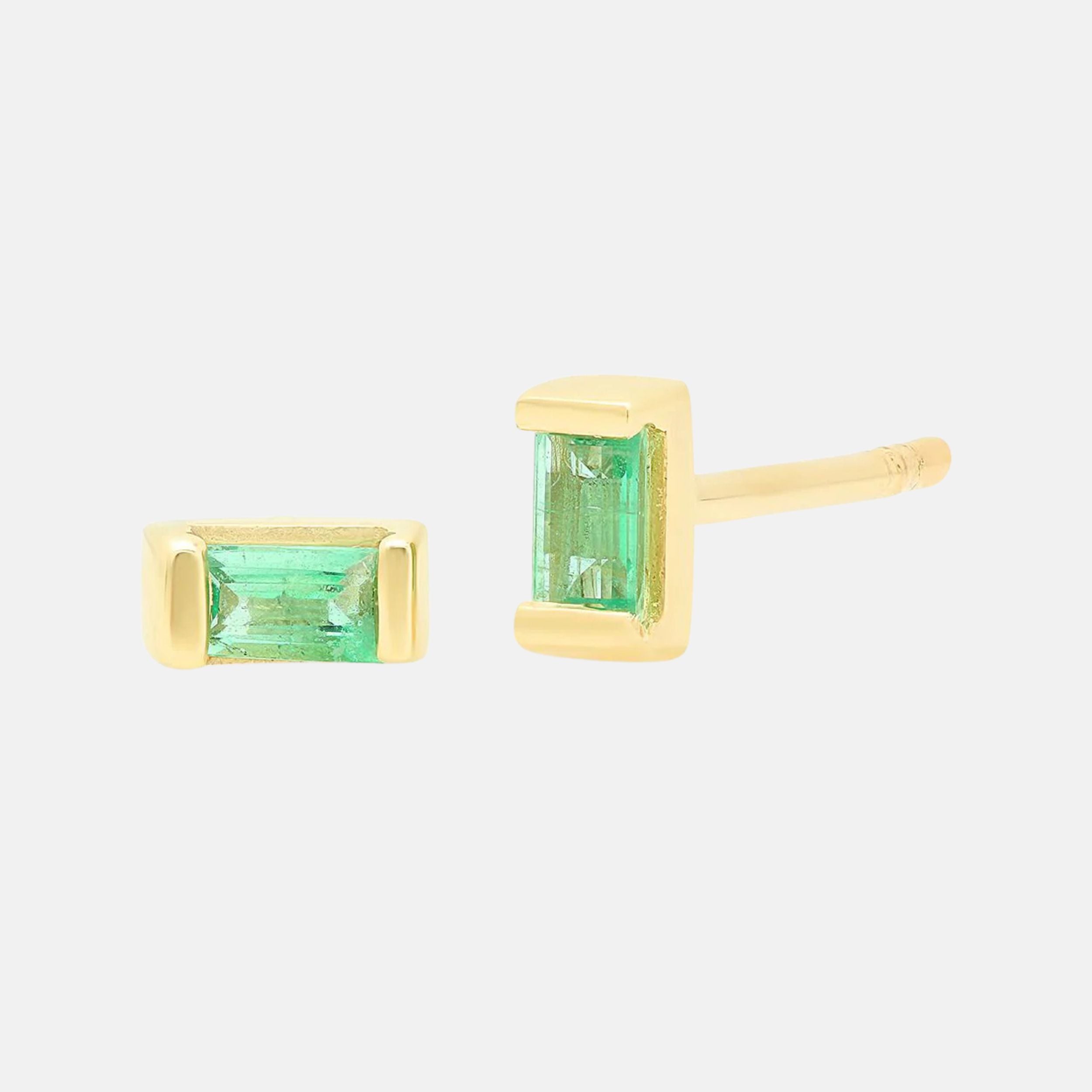 Gemstone Baguette Studs by Eriness - At Present Jewelry