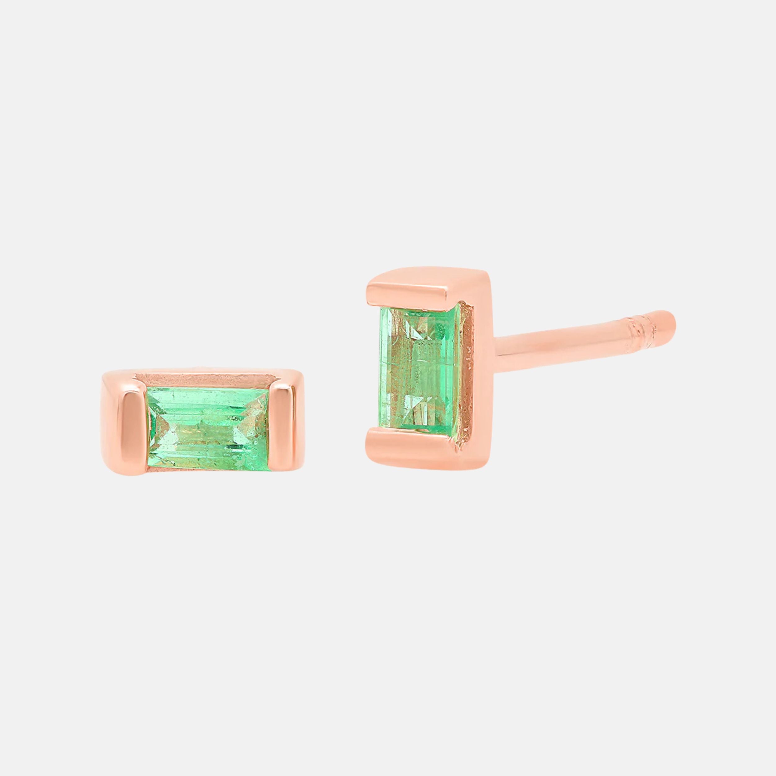 Gemstone Baguette Studs by Eriness - At Present Jewelry
