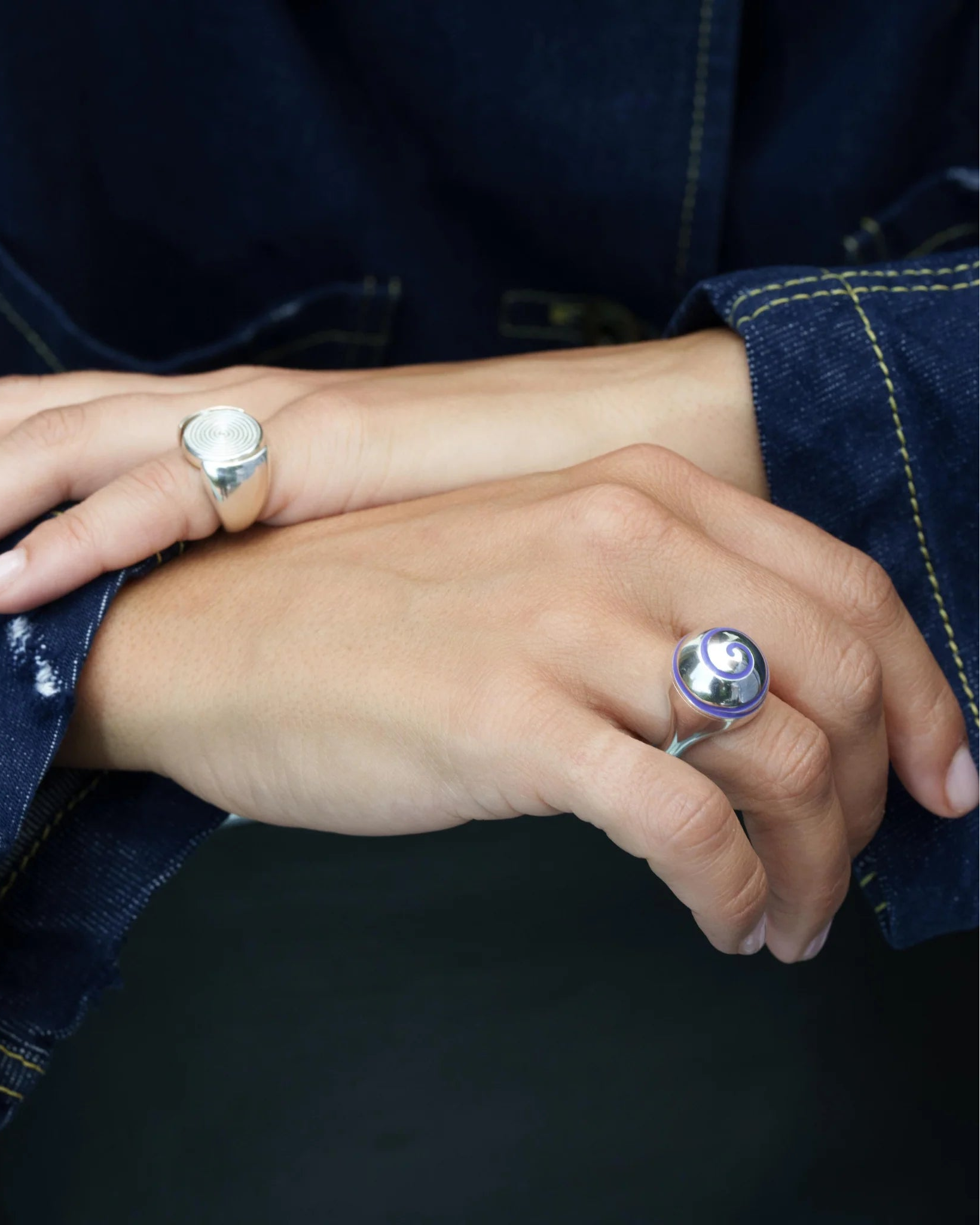 Swirl Pillbox Ring, Silver by Monbouquette - At Present Jewelry