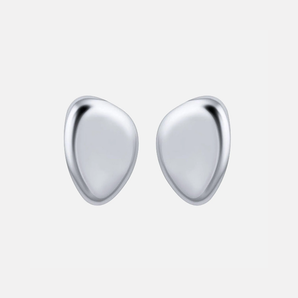 Small Oval Earrings, Silver by Christina Caruso - At Present Jewelry