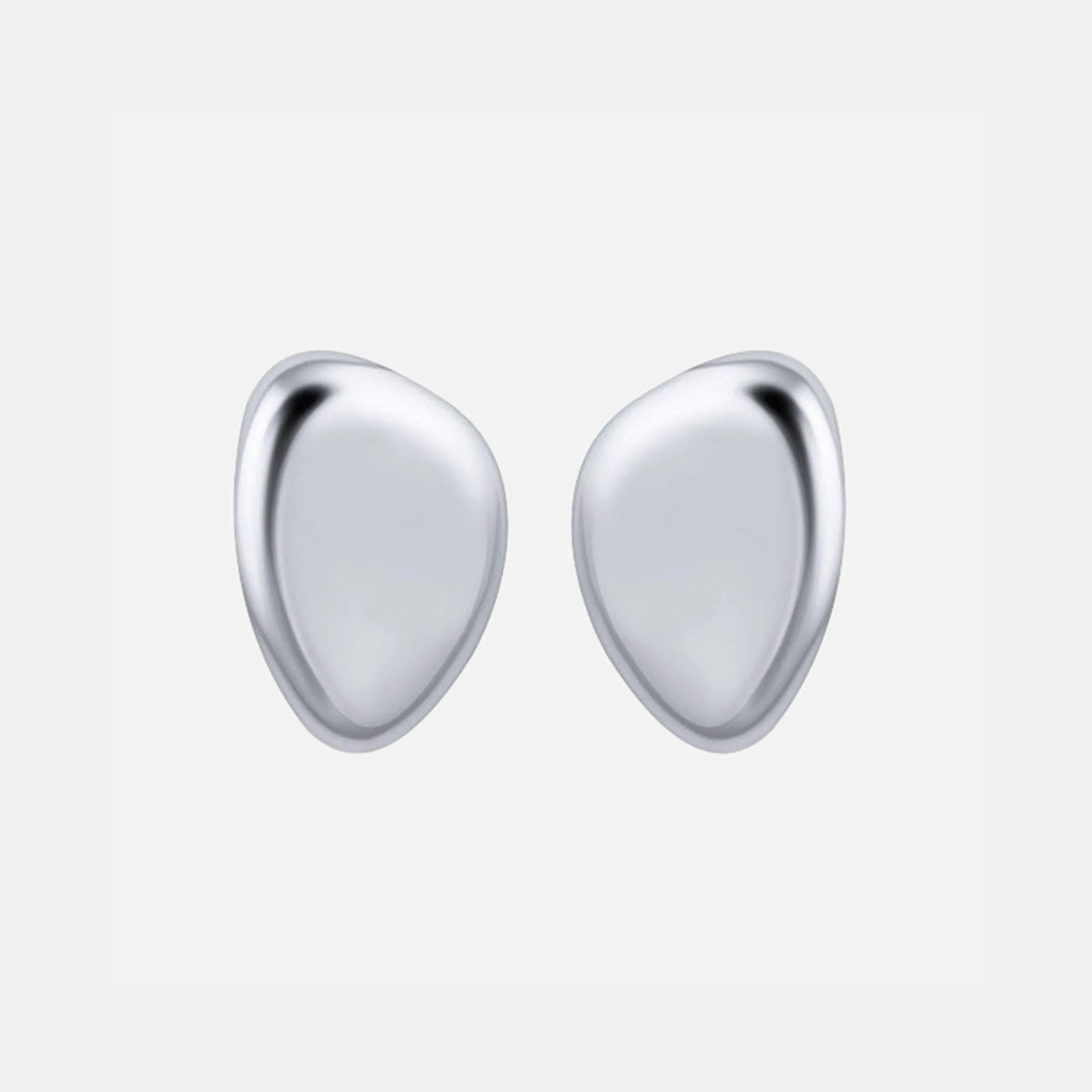 Small Oval Earrings, Silver by Christina Caruso - At Present Jewelry