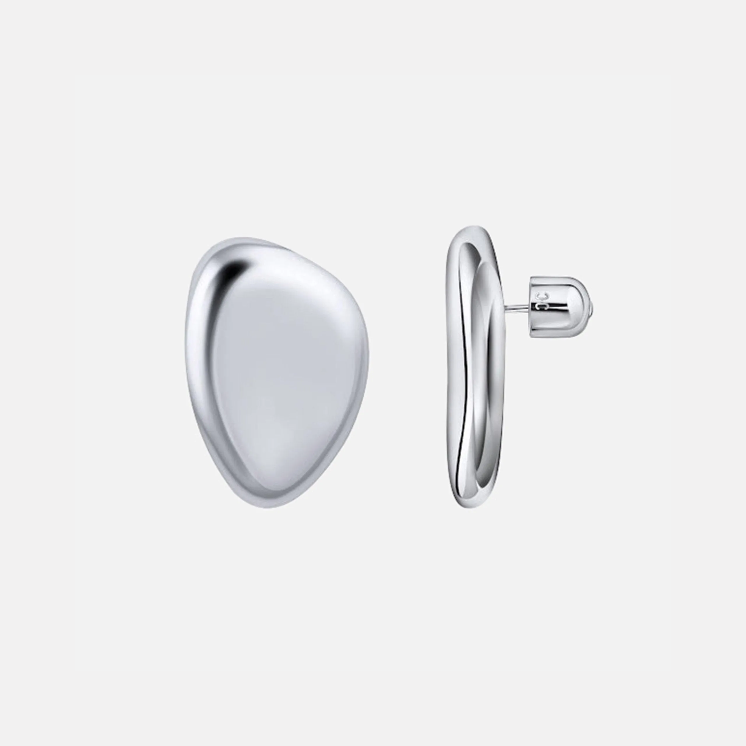 Small Oval Earrings, Silver by Christina Caruso - At Present Jewelry