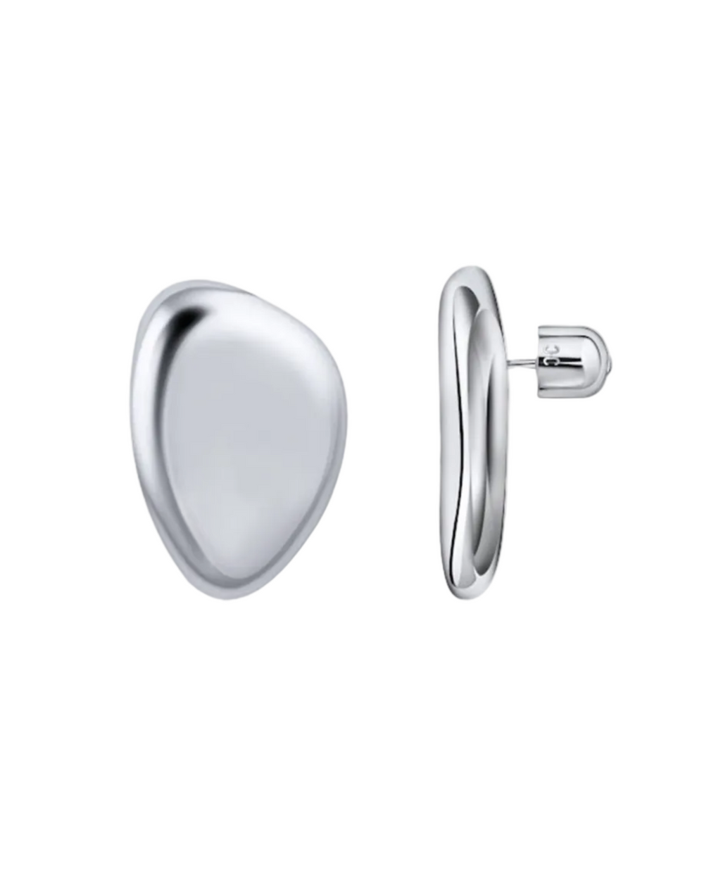 Small Oval Earrings, Silver by Christina Caruso - At Present Jewelry