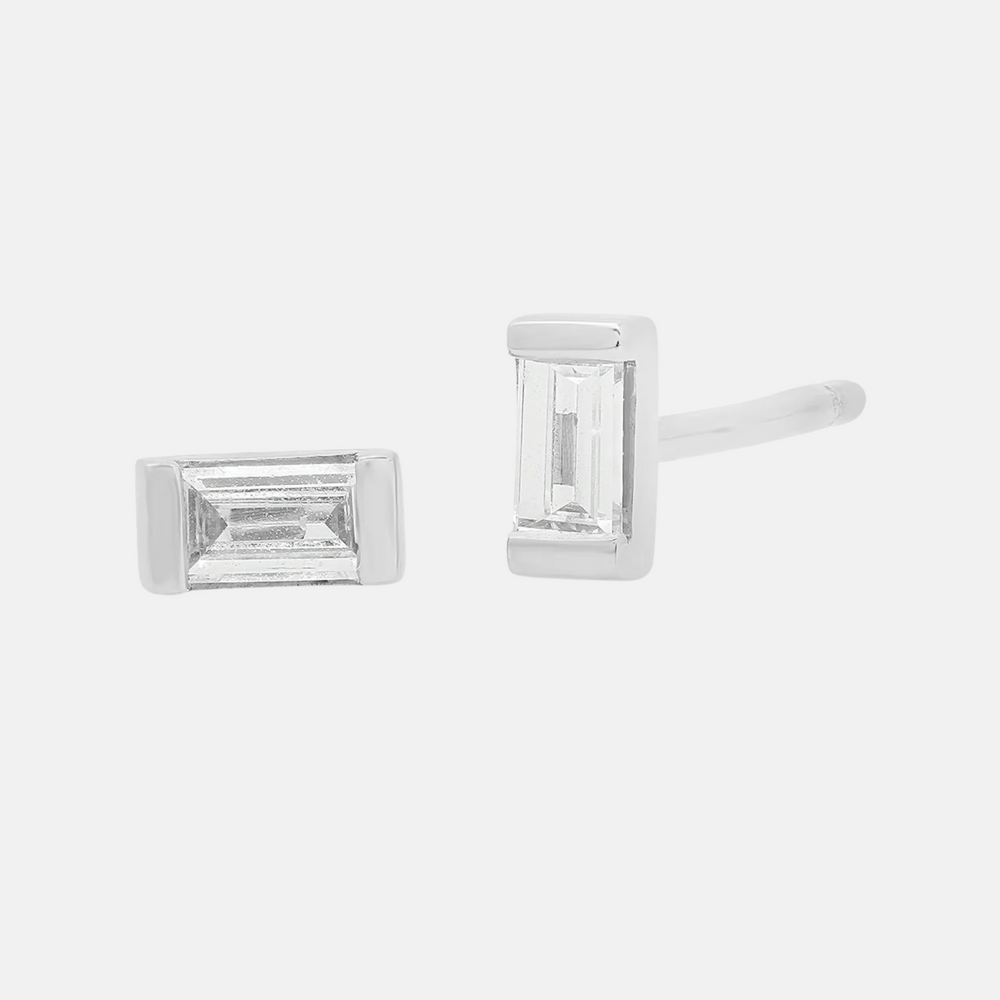Diamond Baguette Studs by Eriness - At Present Jewelry