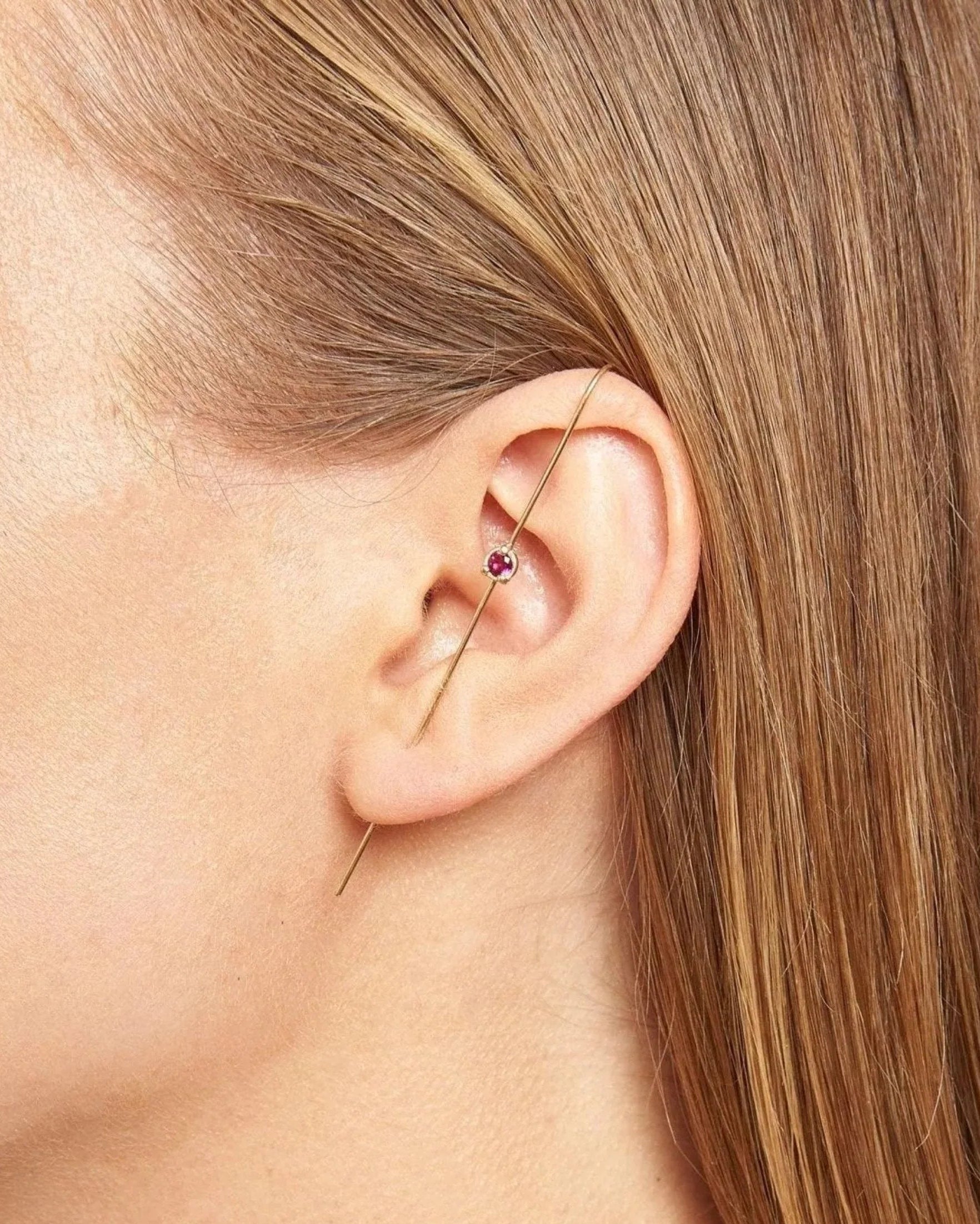 Precious Gem Needle Earring by Labulgara - At Present Jewelry