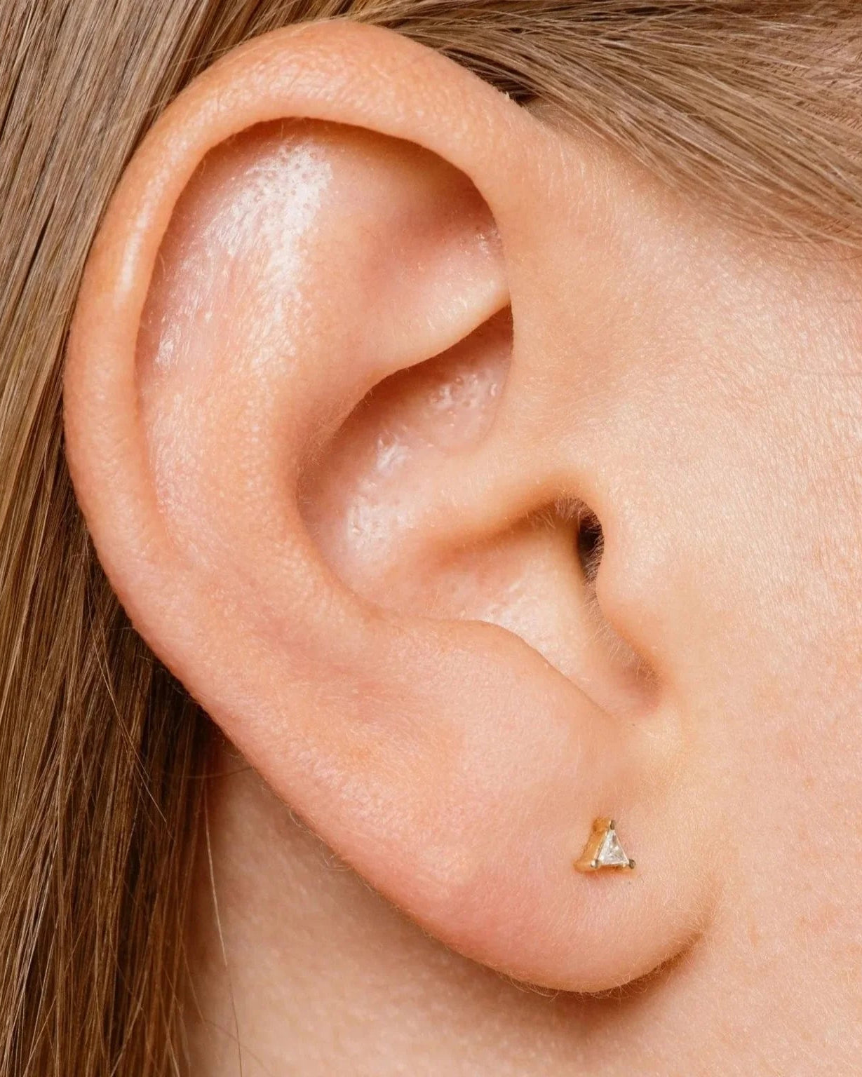 Tiny Diamond Triangle Stud Earring by Labulgara - At Present Jewelry