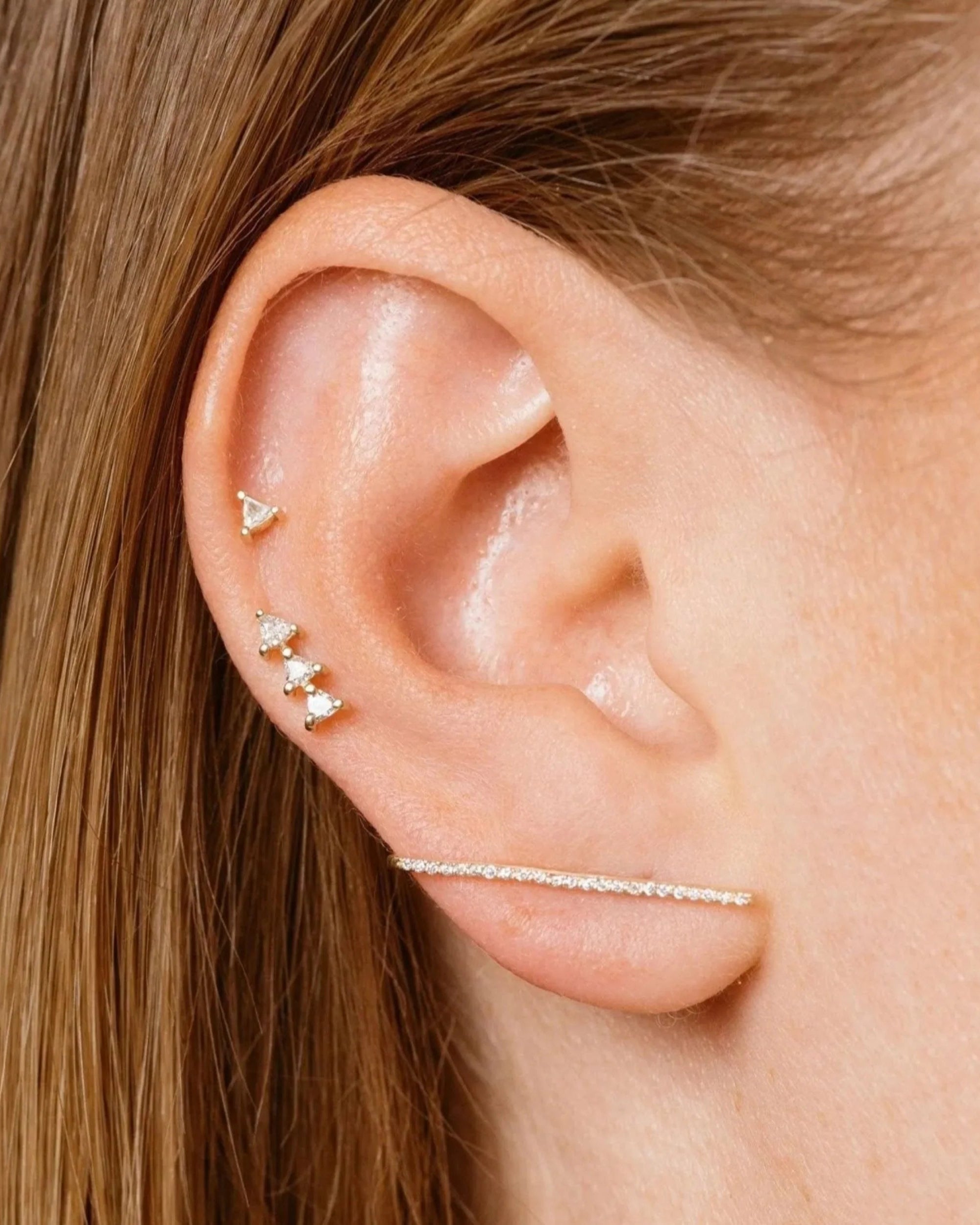 Tiny Diamond Triangle Stud Earring by Labulgara - At Present Jewelry