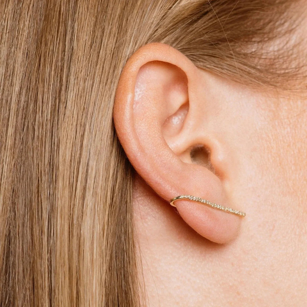 Diamond Crusader Earlobe Line Cuff by Labulgara - At Present Jewelry
