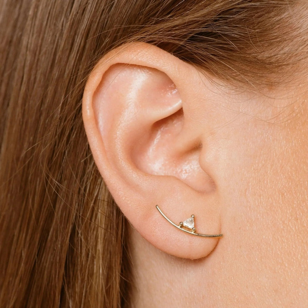 Element Curve Gold Stud Earring by Labulgara - At Present Jewelry