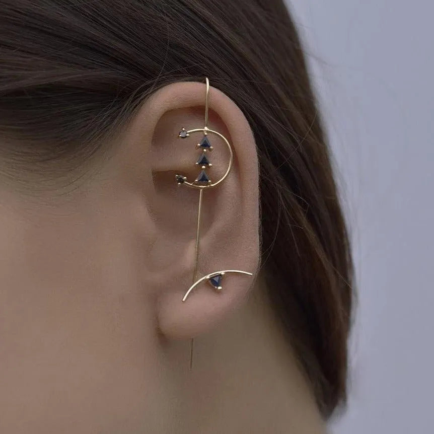Element Curve Gold Stud Earring by Labulgara - At Present Jewelry