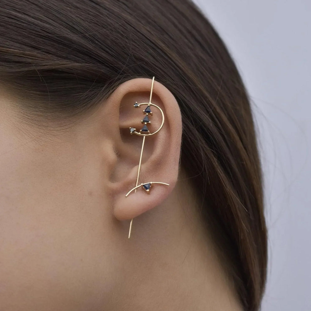 Element Curve Gold Stud Earring by Labulgara - At Present Jewelry