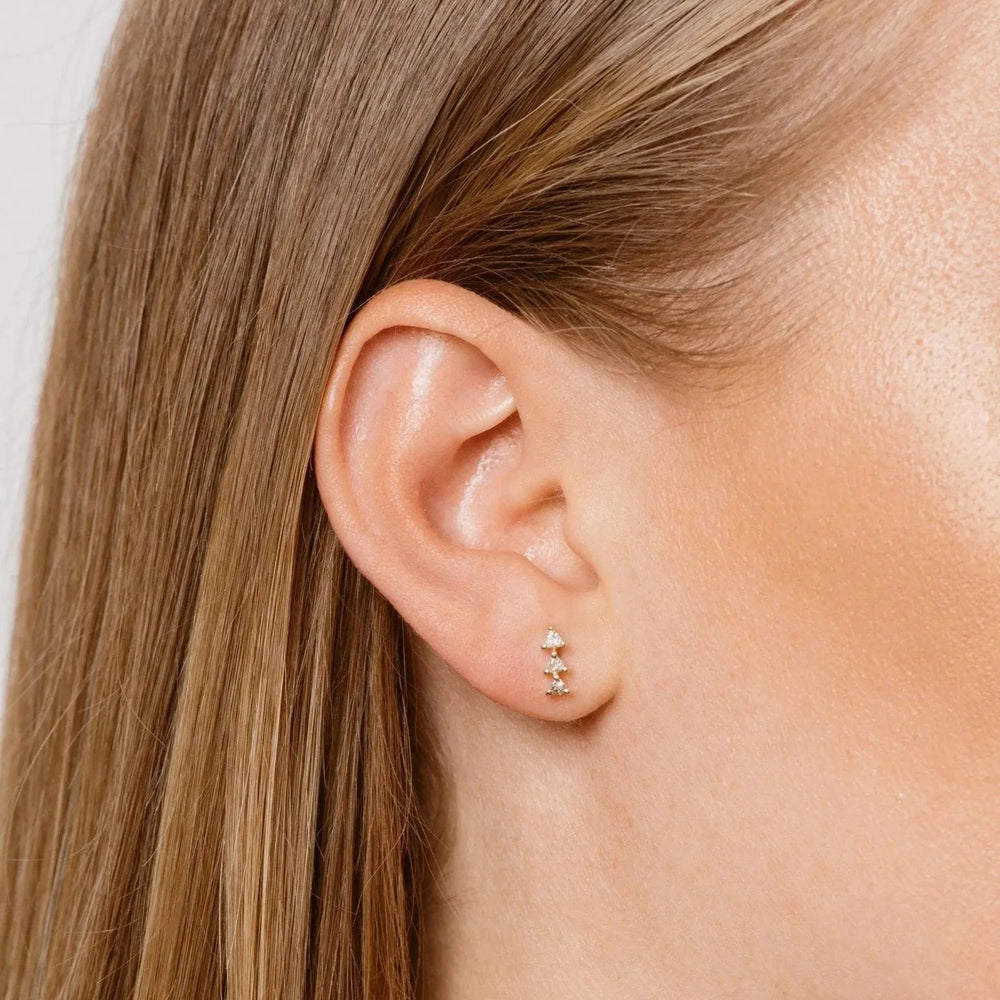 Tiny Trio Stud Earring by Labulgara - At Present Jewelry