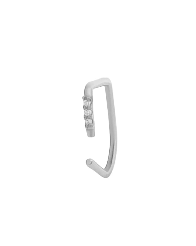 Diamond Open Claw Hoop by Labulgara - At Present Jewelry