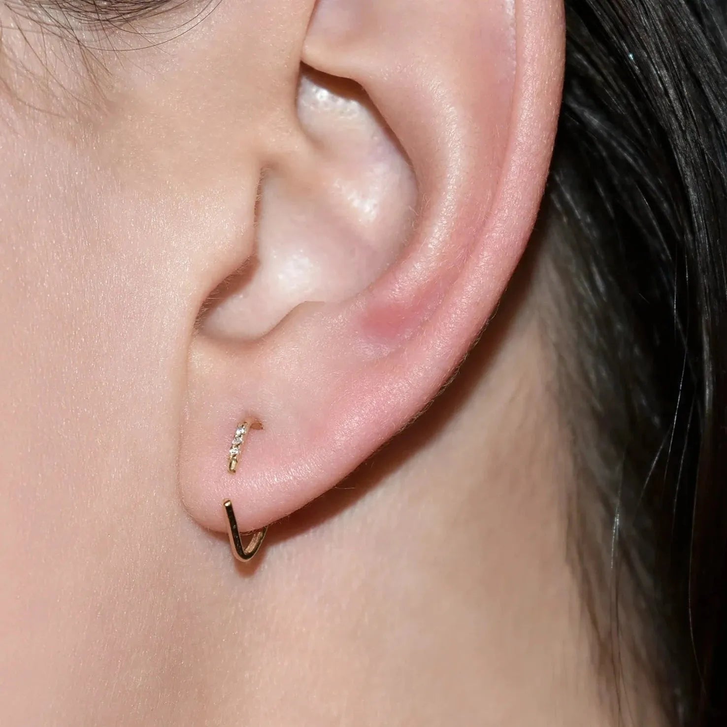 Diamond Open Claw Hoop by Labulgara - At Present Jewelry