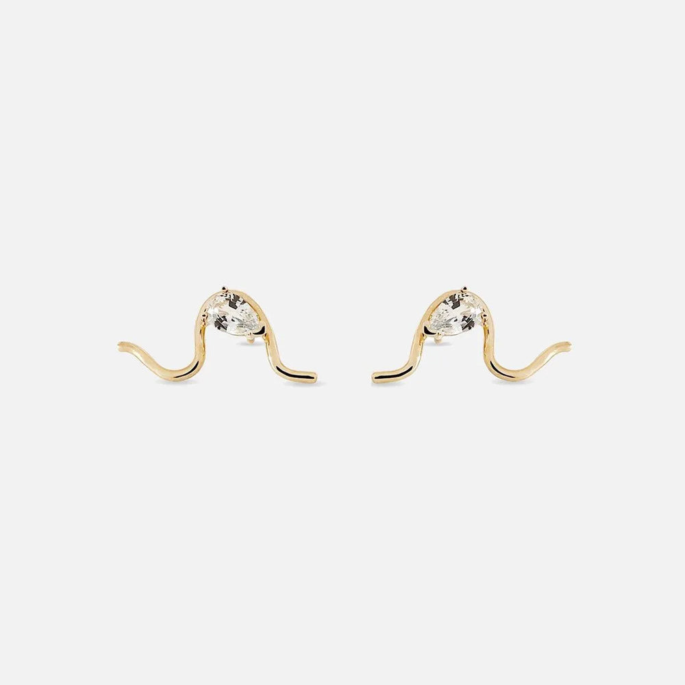 Diamond MuMu Wave Stud Earring by Labulgara - At Present Jewelry