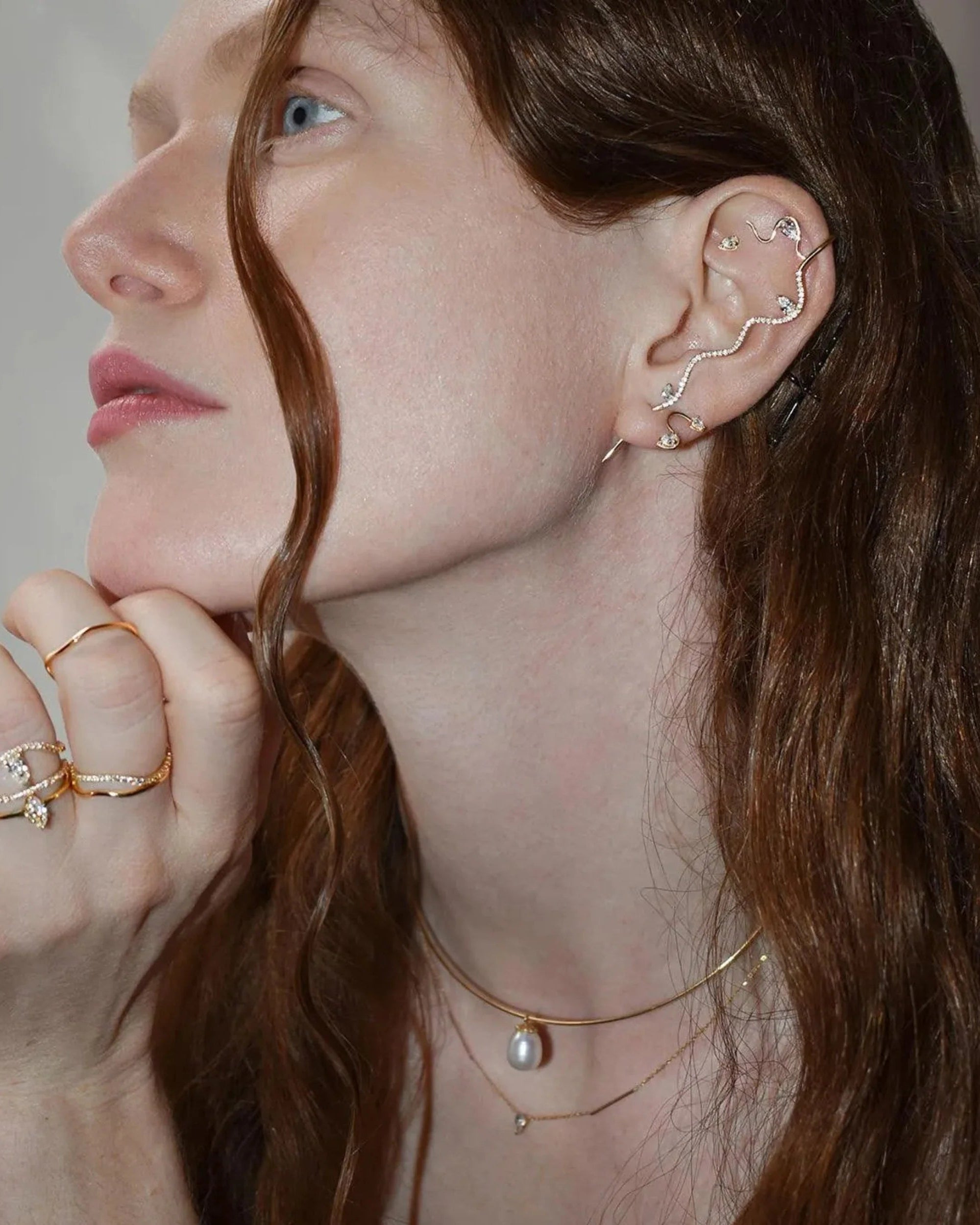 Diamond MuMu Wave Stud Earring by Labulgara - At Present Jewelry