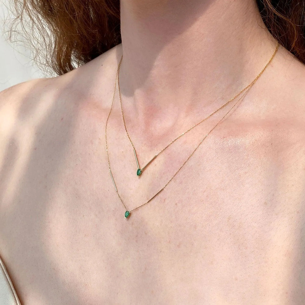 Deconstructed Bar Gold Necklace by Labulgara - At Present Jewelry