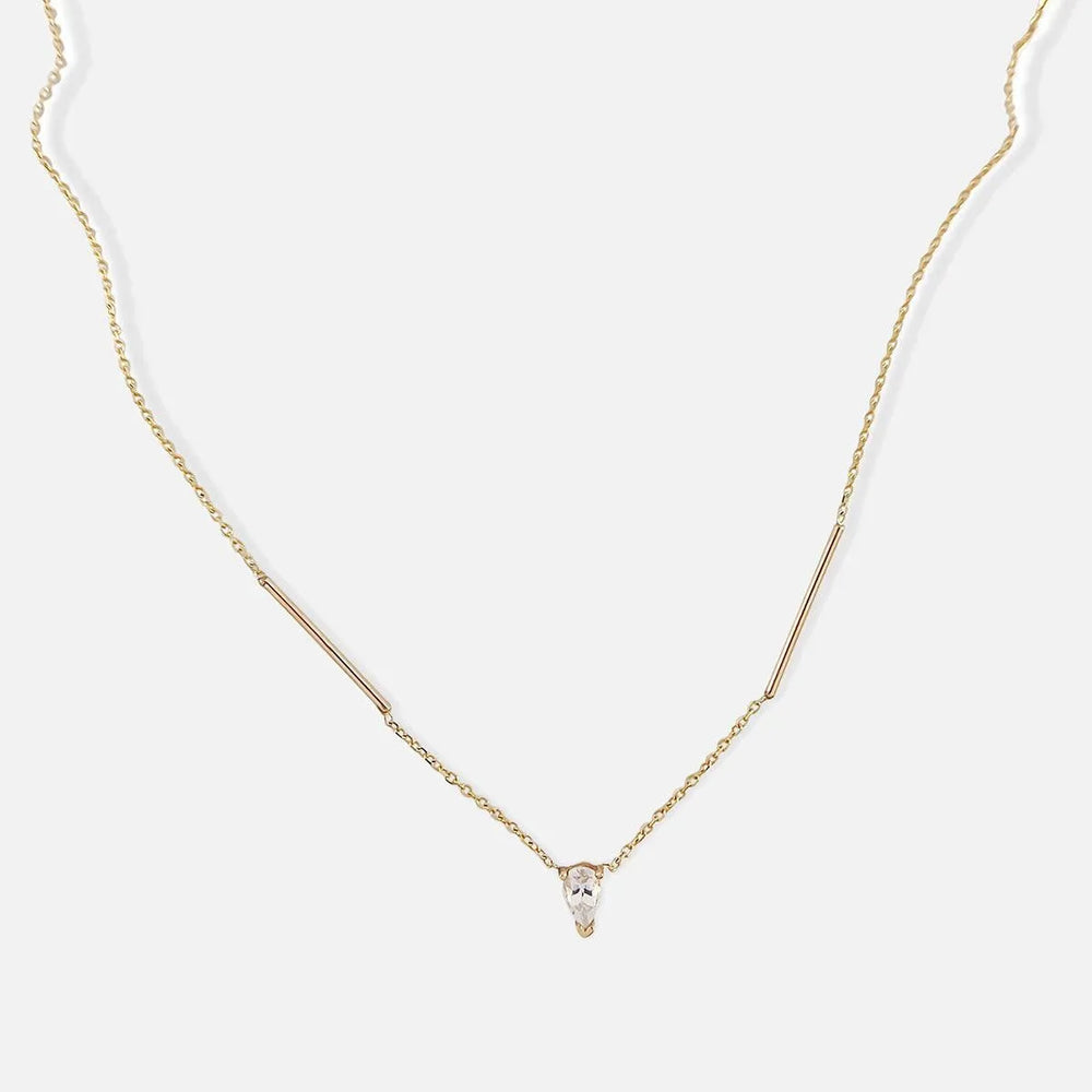 Deconstructed Bar Gold Necklace by Labulgara - At Present Jewelry