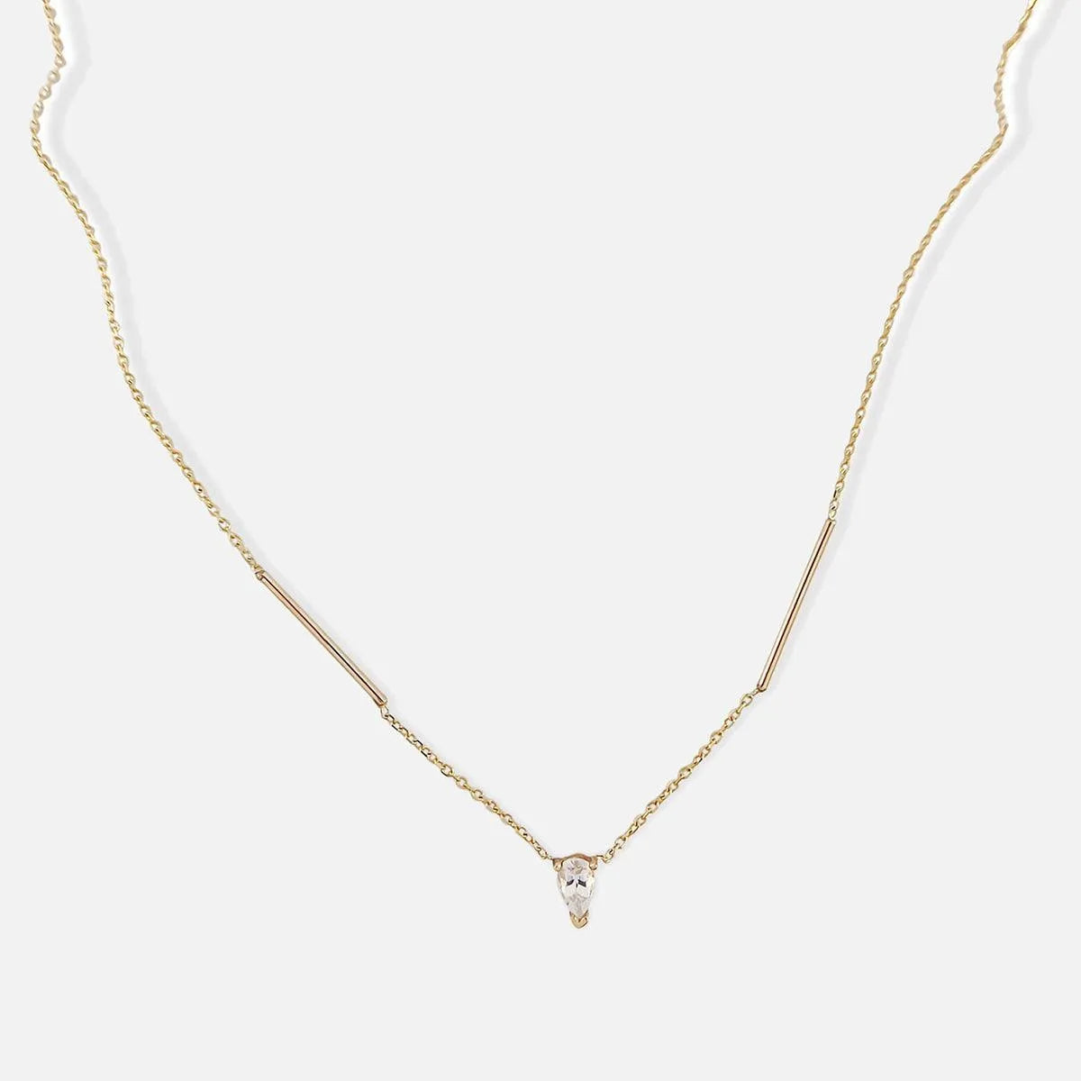Deconstructed Bar Gold Necklace by Labulgara - At Present Jewelry