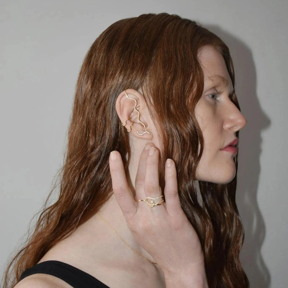 Ocean Wave Cuff Earring by Labulgara - At Present Jewelry