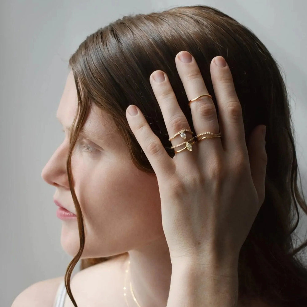 Pave Ocean Wave Diamond Band Ring by Labulgara - At Present Jewelry