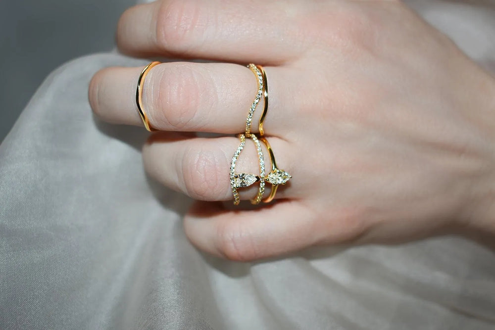 Pave Ocean Wave Diamond Band Ring by Labulgara - At Present Jewelry