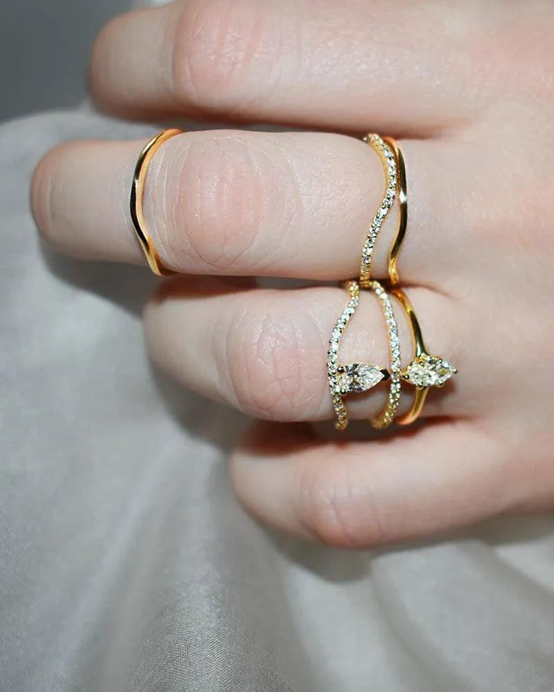 Pave Ocean Wave Diamond Band Ring by Labulgara - At Present Jewelry