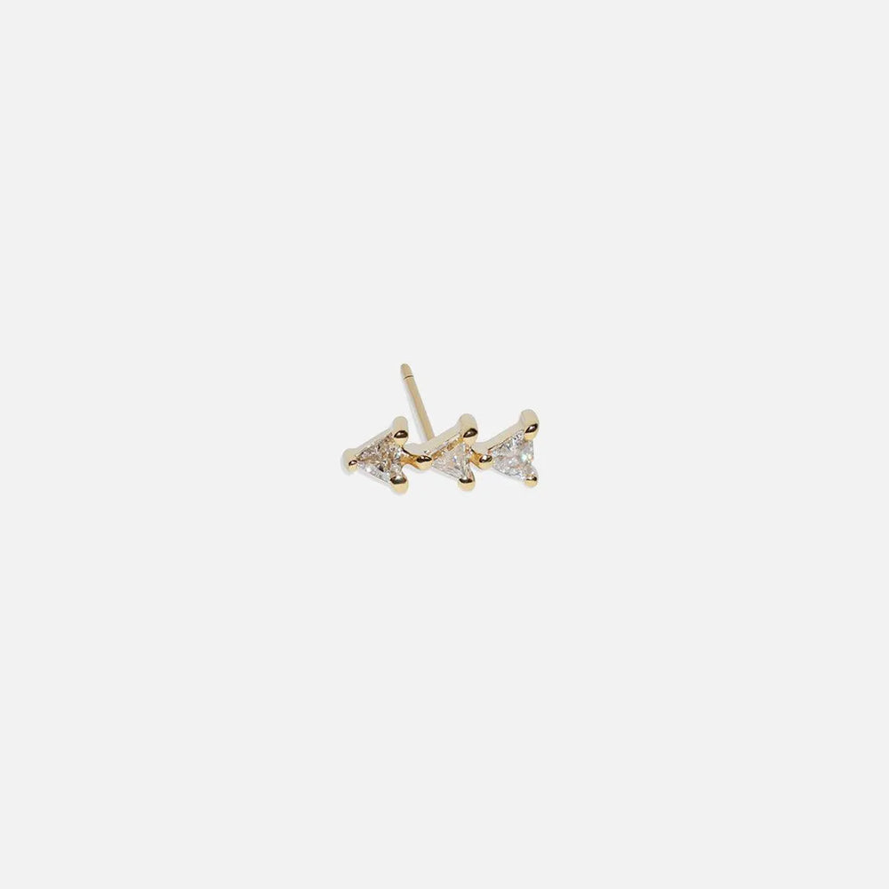 Flat Back Diamond Trio Stud Earring by Labulgara - At Present Jewelry