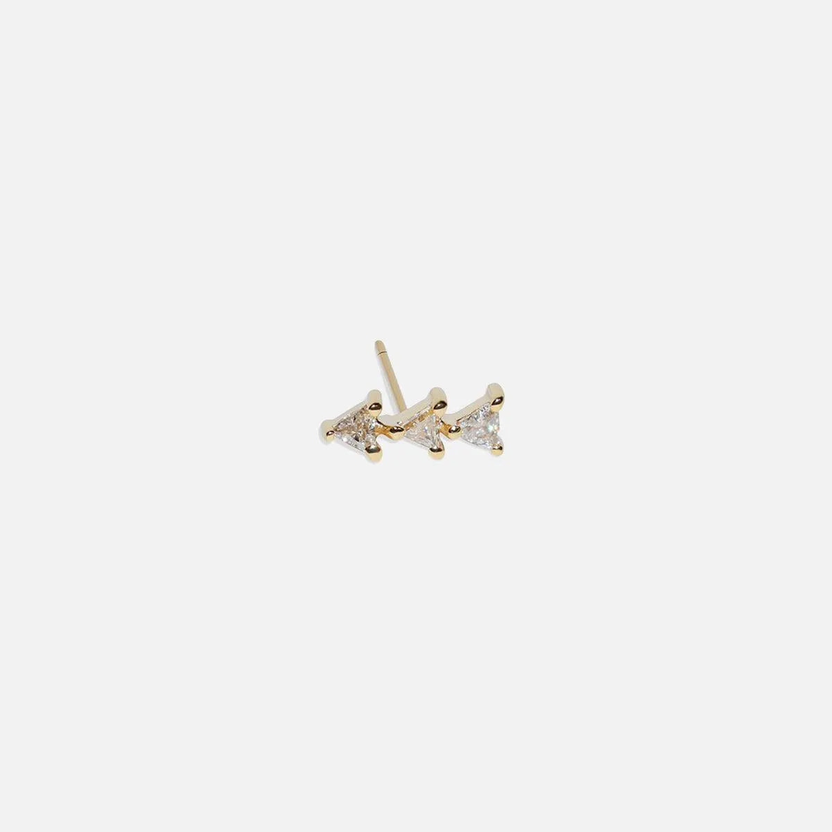 Flat Back Diamond Trio Stud Earring by Labulgara - At Present Jewelry