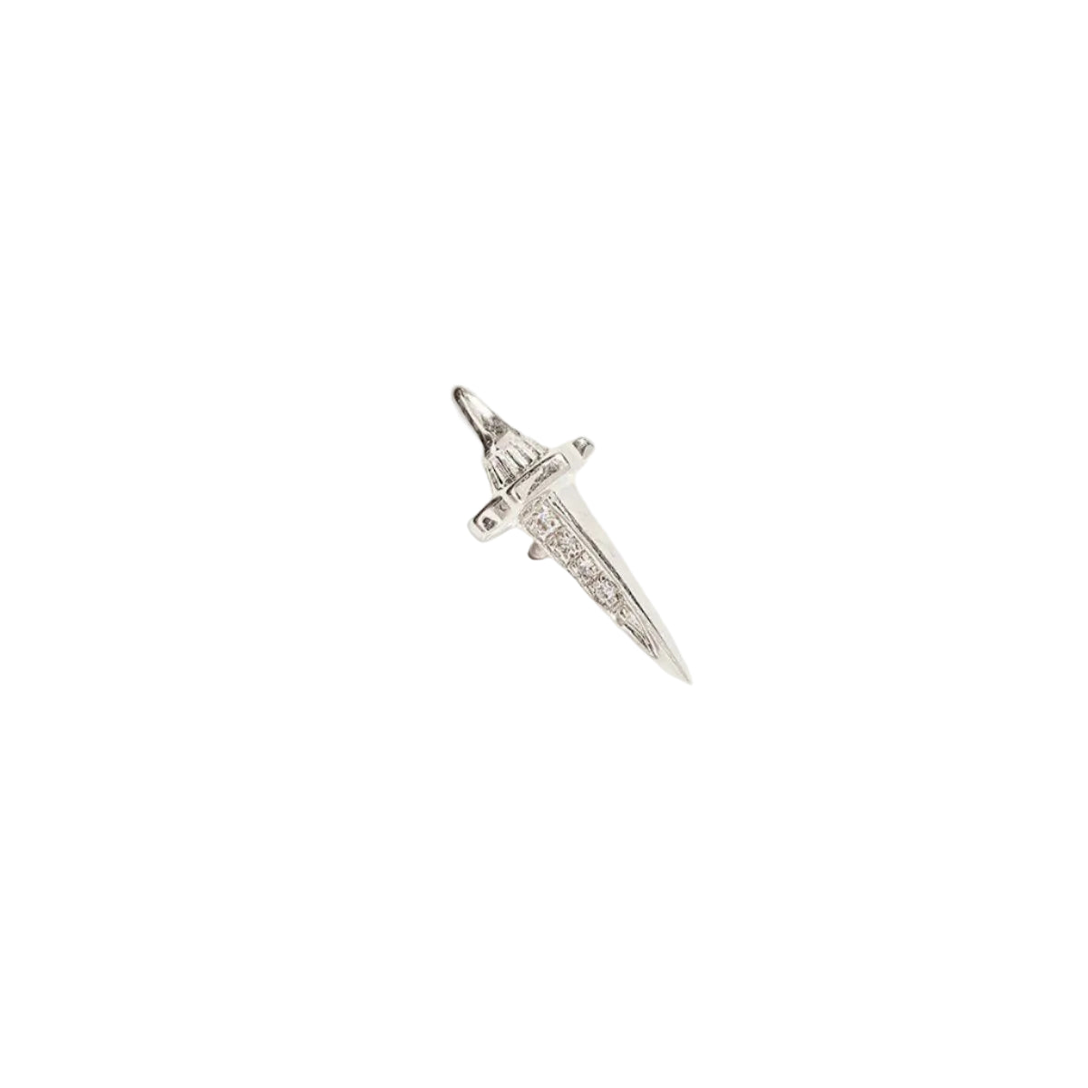Dagger Pavé Stud, White Gold by Pamela Love - At Present Jewelry