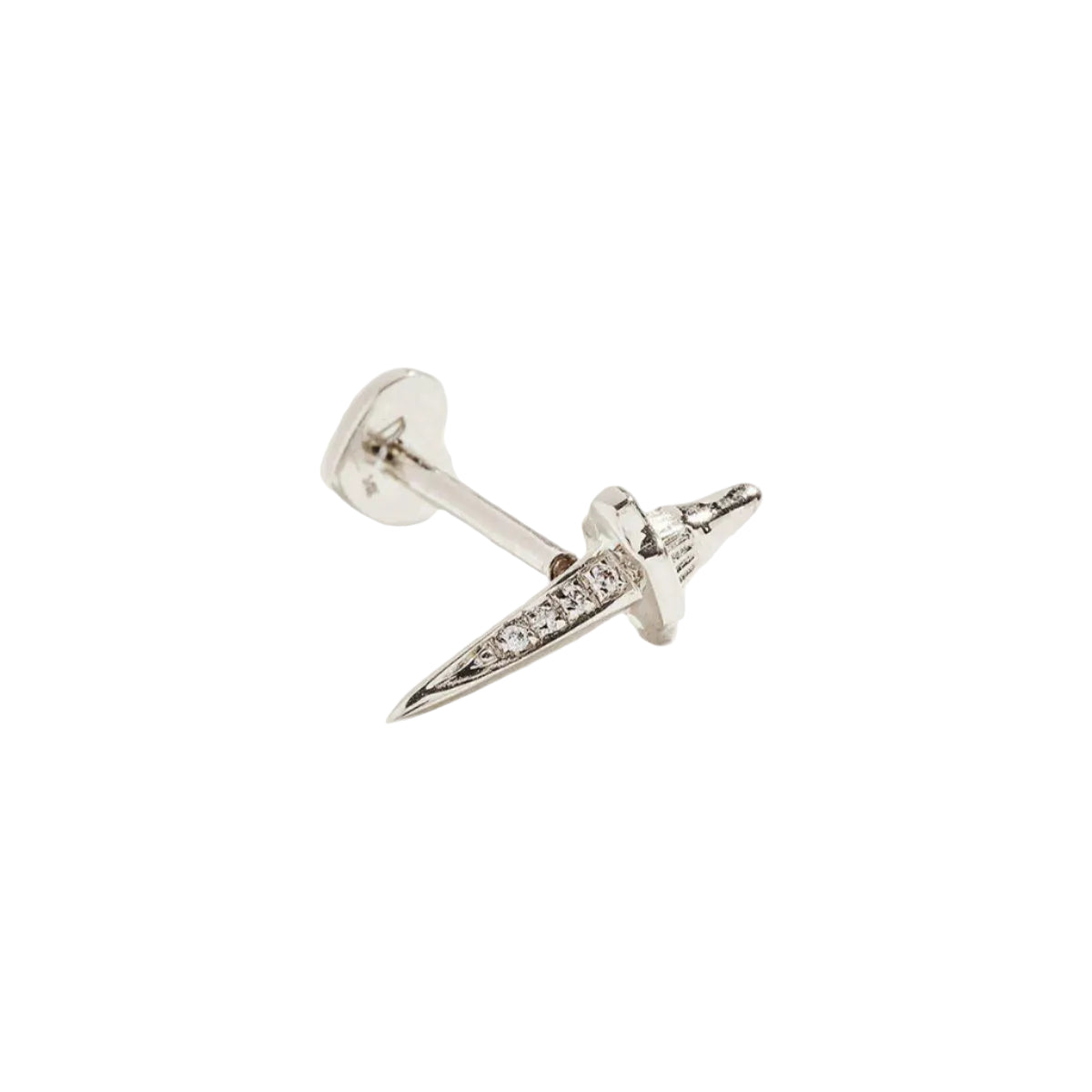Dagger Pavé Stud, White Gold by Pamela Love - At Present Jewelry