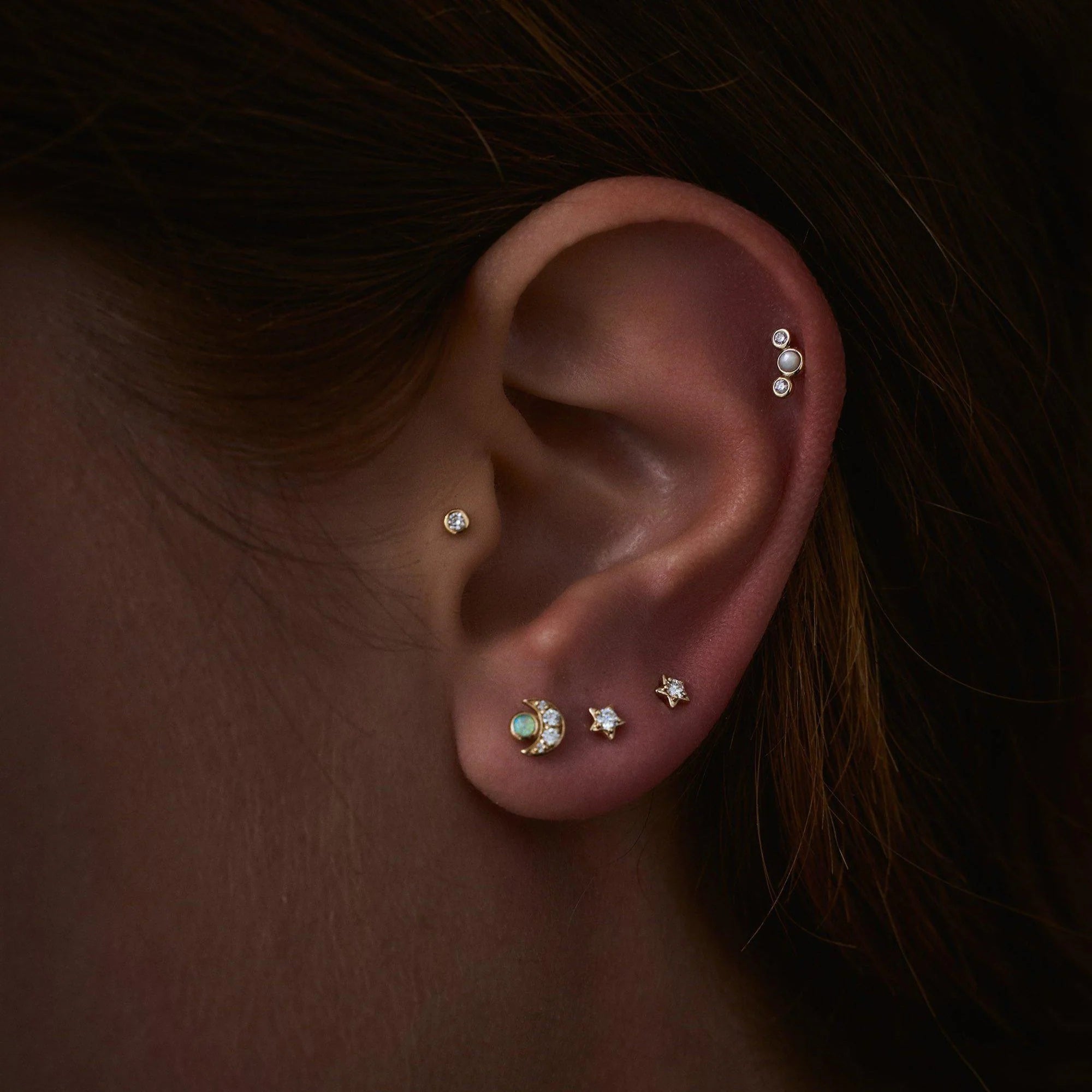 Crescent Cluster Stud by Pamela Love - At Present Jewelry