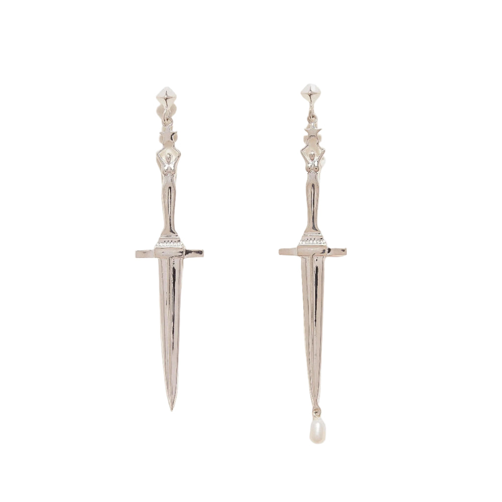 Dagger Earrings, Silver by Pamela Love - At Present Jewelry