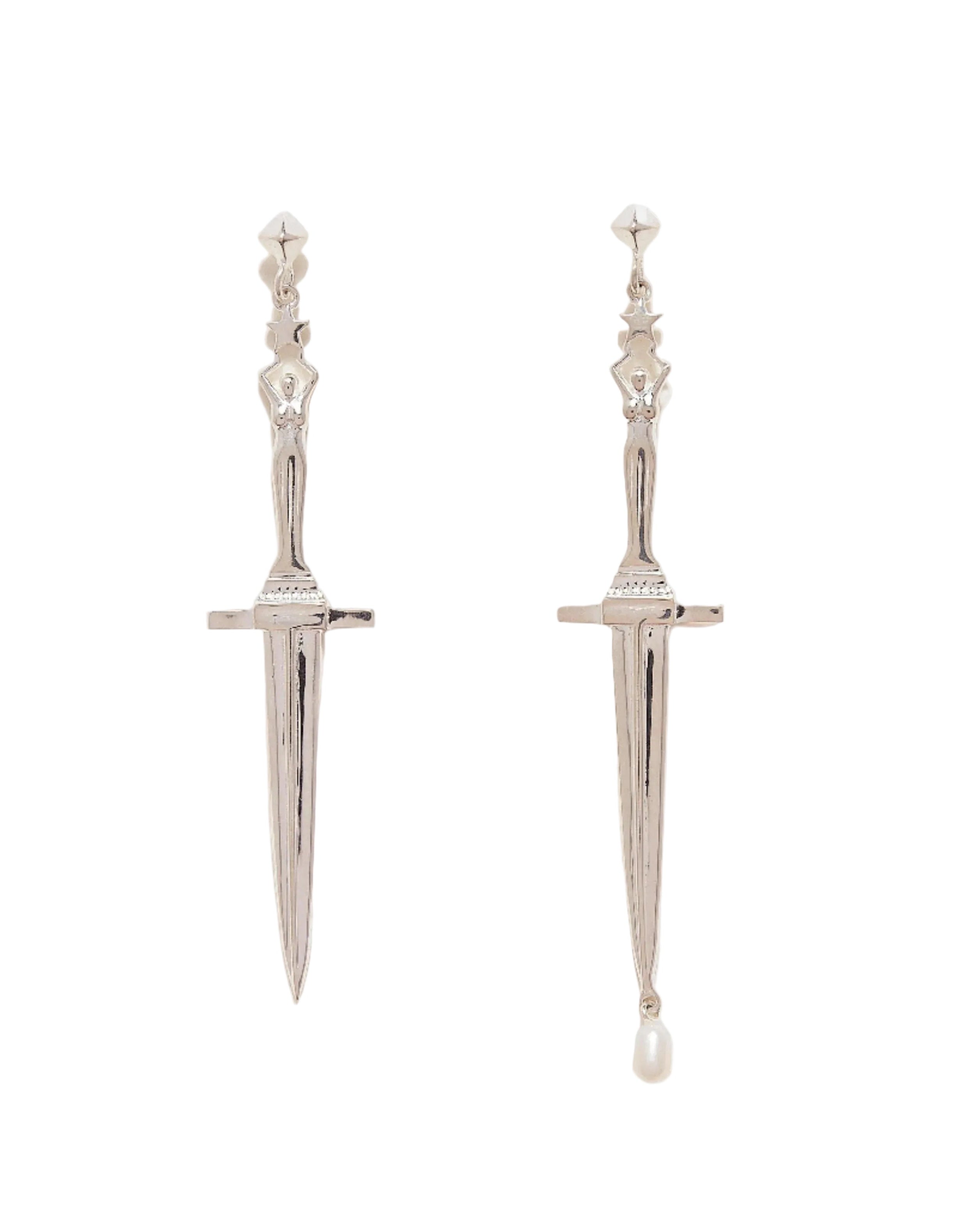 Dagger Earrings, Silver by Pamela Love - At Present Jewelry