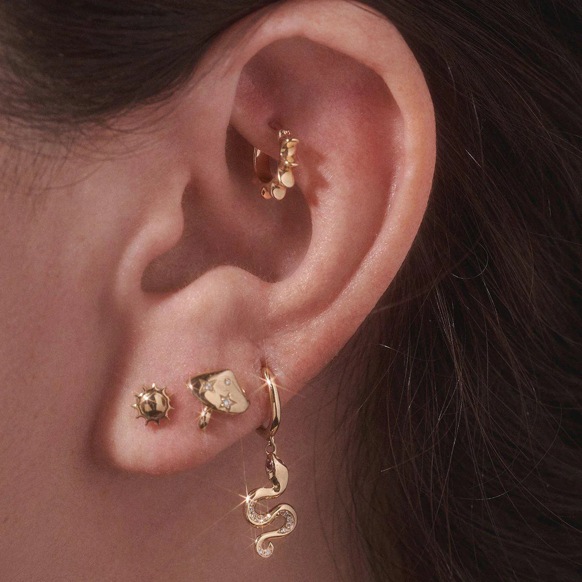 Serpent Ruby Huggie by Pamela Love - At Present Jewelry