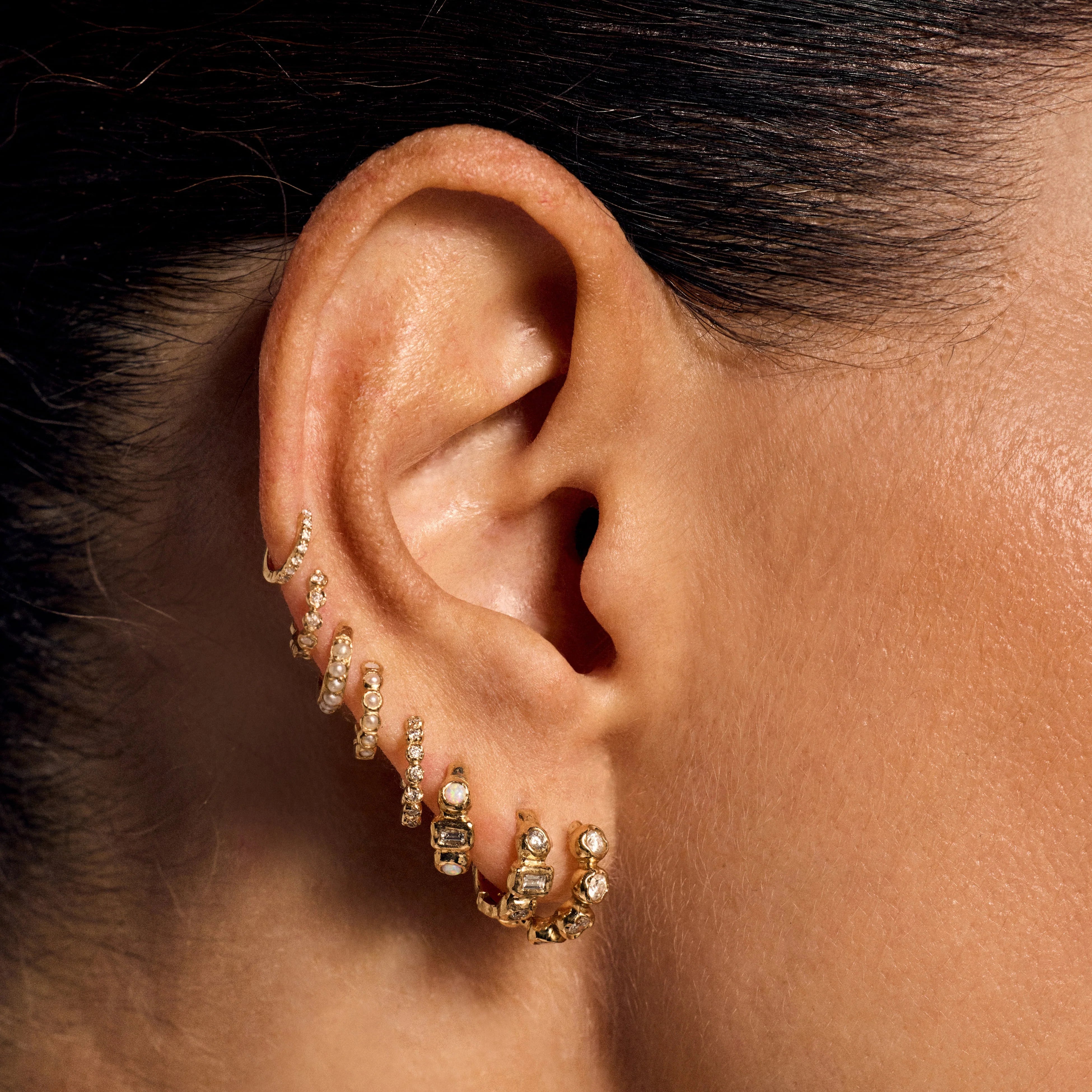 Molten Assemblage Huggie, Diamond by Pamela Love - At Present Jewelry