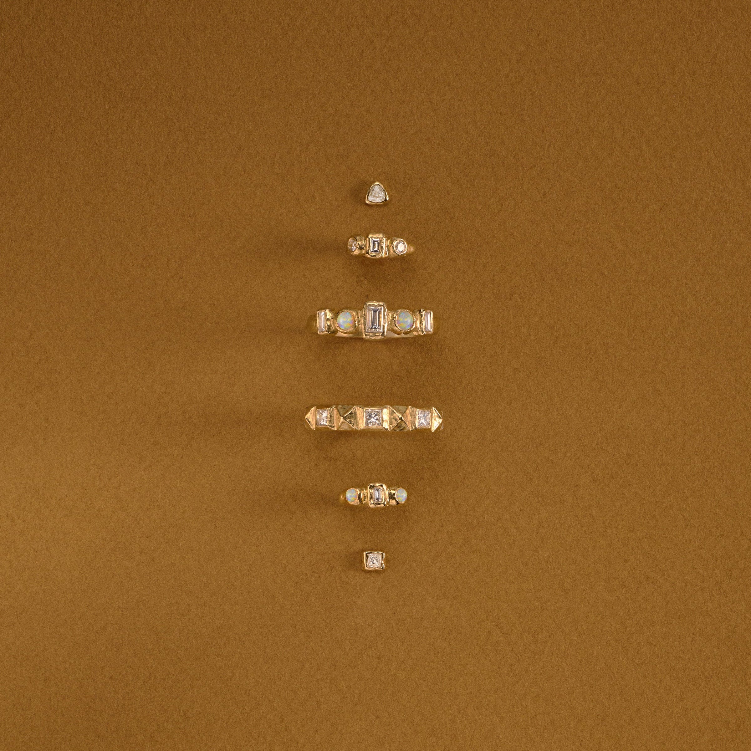 Molten Assemblage Huggie, Opal and Diamond by Pamela Love - At Present Jewelry