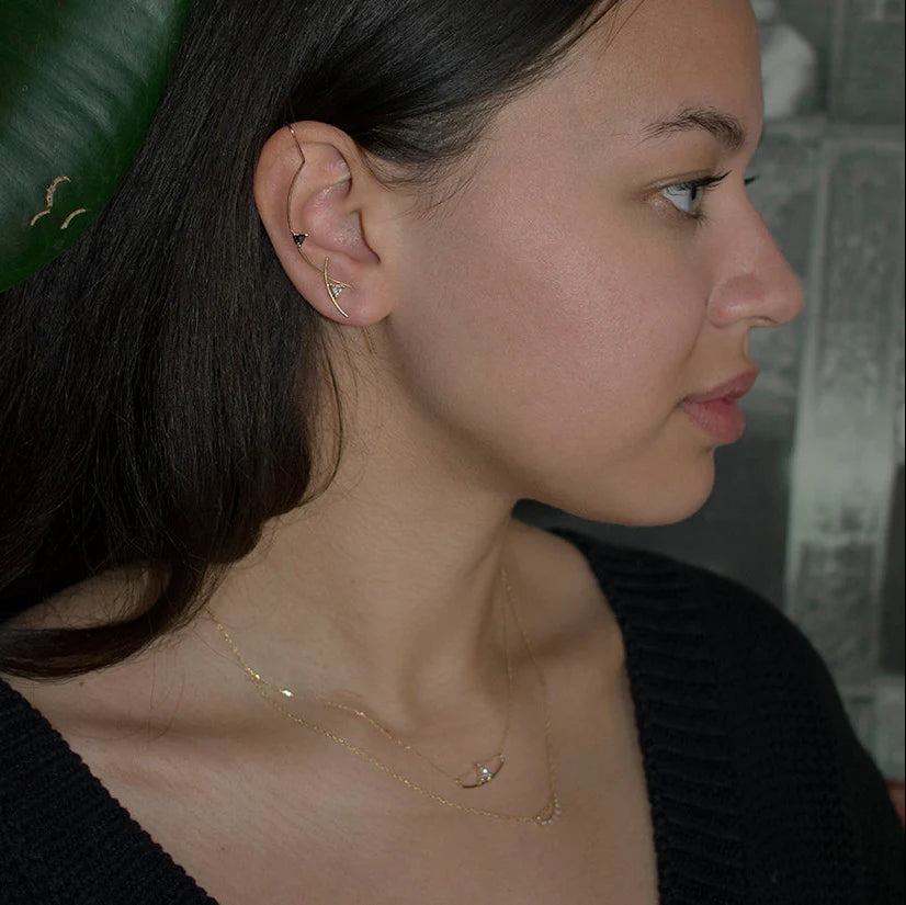 Element Needle Earring Sapphire by Labulgara - At Present Jewelry