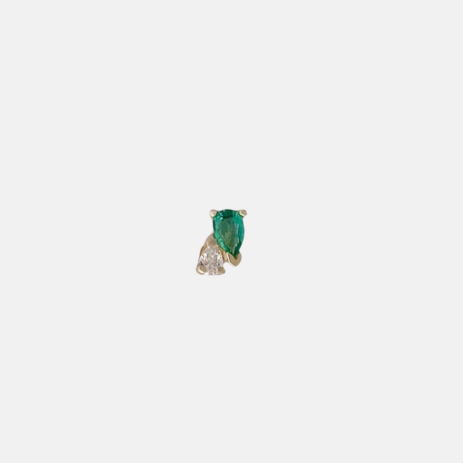 Me and You Emerald Stud by Labulgara - At Present Jewelry