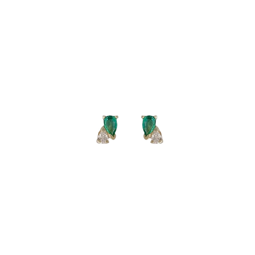 Me and You Emerald Stud by Labulgara - At Present Jewelry