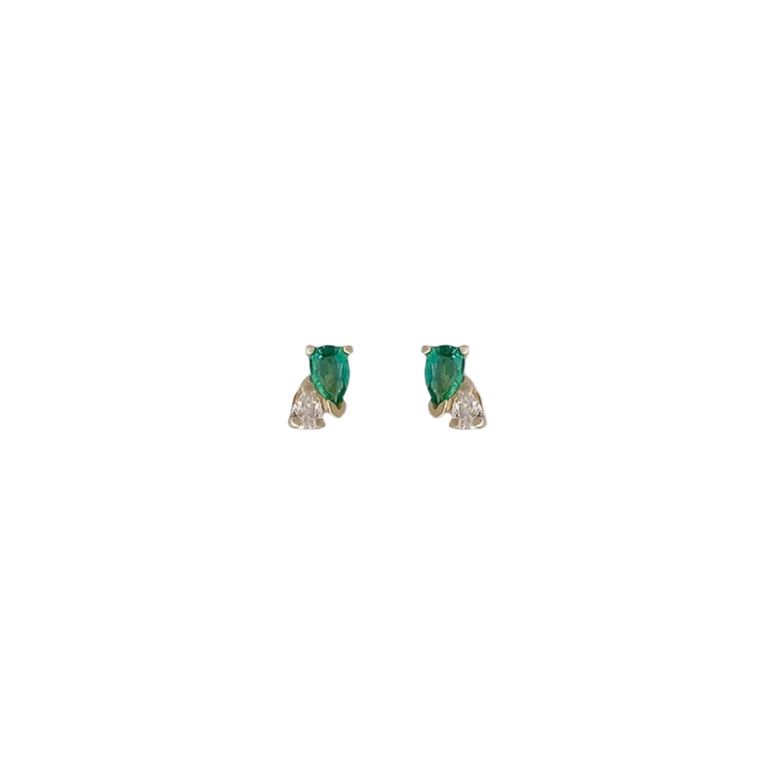 Me and You Emerald Stud by Labulgara - At Present Jewelry