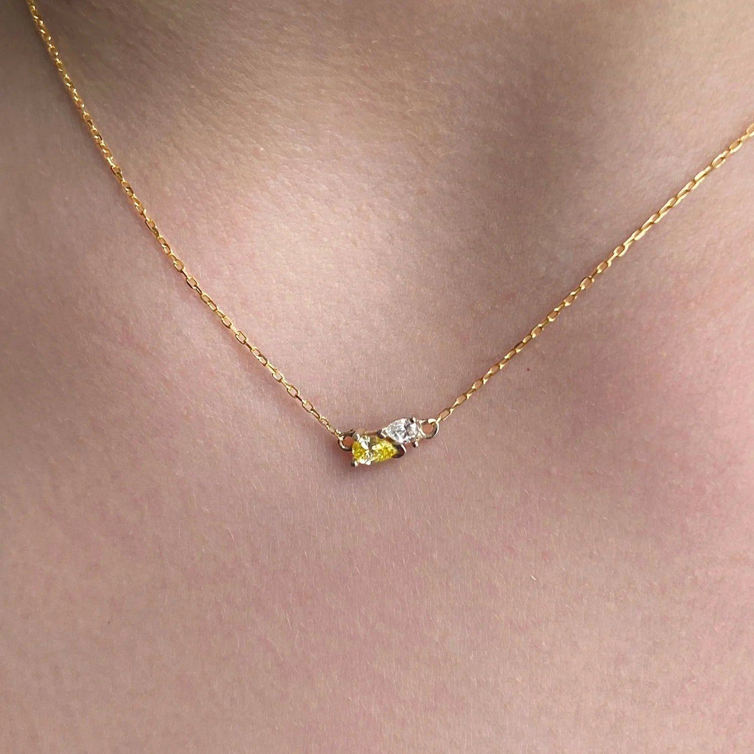 Me and You Canary Gold Necklace by Labulgara - At Present Jewelry