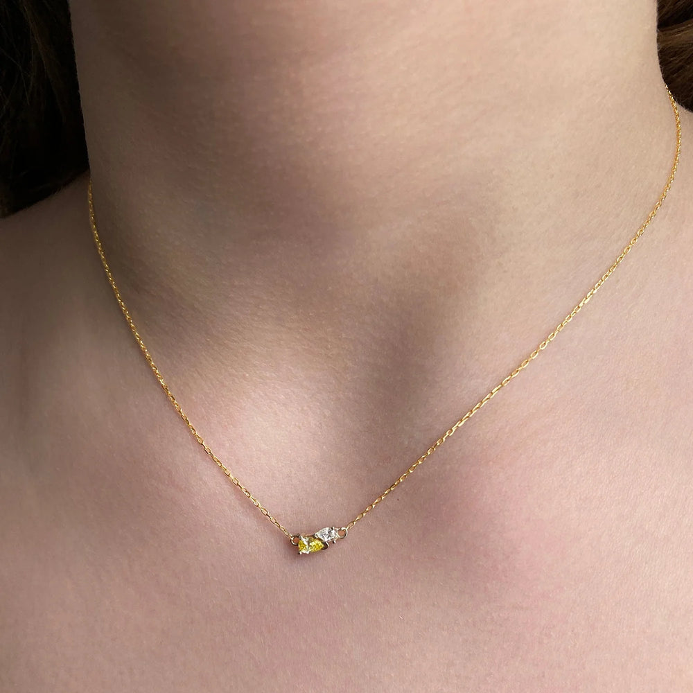Me and You Canary Gold Necklace by Labulgara - At Present Jewelry
