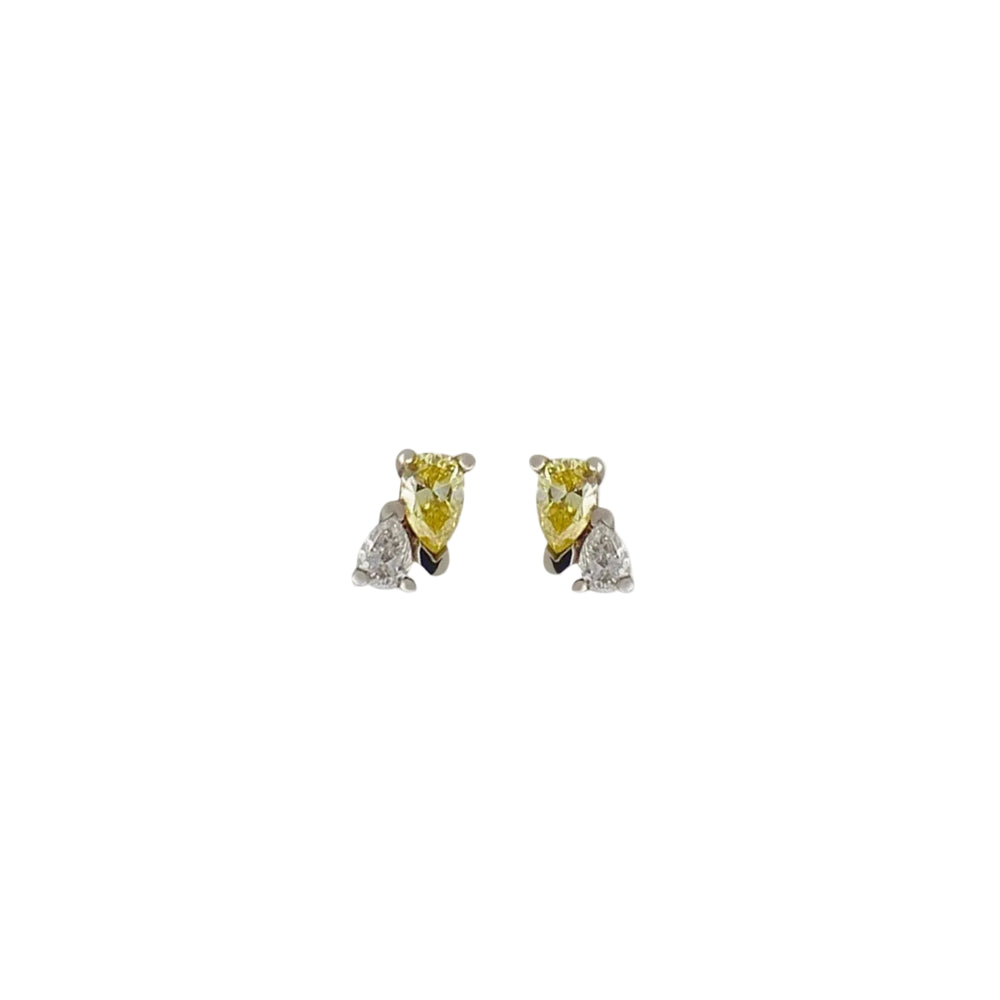 Me and You Canary Diamond Stud by Labulgara - At Present Jewelry